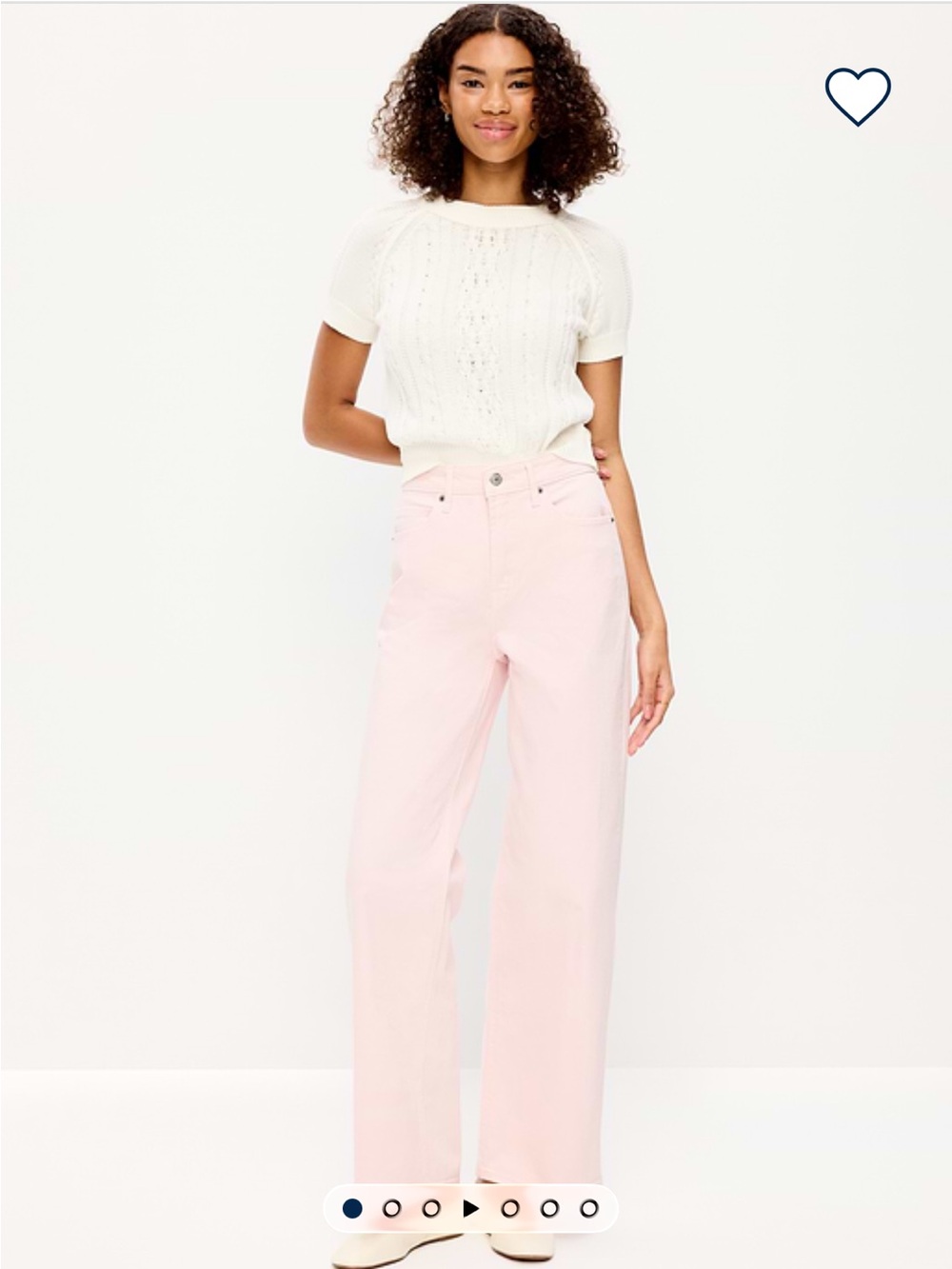 Old Navy Wide Leg Jeans in Light Pink